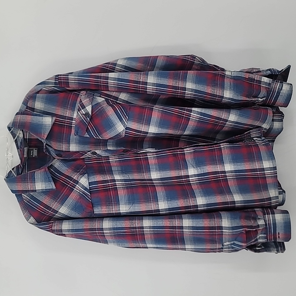 Men's Outdoor Research Tangent Shirt, Red and Blue Plaid, XL